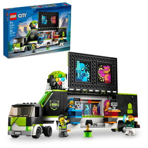 tH[giCg l` tBMA  LEGO City Gaming Tournament Truck 60388, Gamer Gifts for Girls, Boys, and Kids, Esports Vehicle Toy Set for Video Game Fans, Featuring 3 Minifigures, Toy Computers and Stadium Screens, Ages 7 y