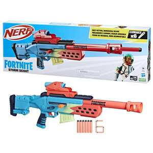 tH[giCg l` tBMA  Nerf Fortnite Storm Scout Blaster, Nerf Scope, 6-Dart Clip, 6 Elite Nerf Darts, Bolt Action ysAiz