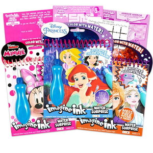 AiƐ̏ Ai GT Disney Princess Paint with Water Super Set for Girls Kids Bundle ~ 3 Deluxe Paint Books with Water Surprise Brushes (Featuring Disney Princess, Disney Frozen, and Minnie Mouse) ysAiz