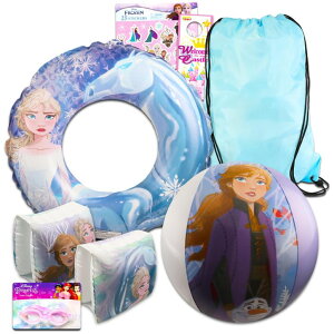 �A�i�Ɛ�̏��� �A�i �G���T Disney Frozen Ultimate Beach Set - 6 Pc Disney Pool Toys Bundle with Frozen Beach Ball, Swim Ring, Goggles, and Cinch Bag Plus Stickers and More (Frozen Gift Set) �y���s�A���i�z