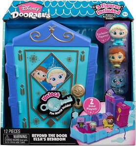AiƐ̏ Ai GT Disney Doorables Beyond the Door Elsafs Bedroom Playset, Includes 3 Collectible Disney Frozen Figures, 7 Accessories, and 1 Key, Kids Toys for Ages 5 Up by Just Play ysAiz