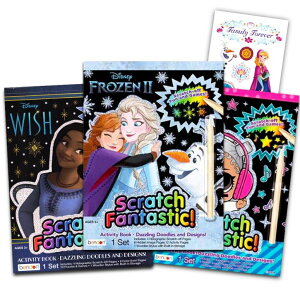 AiƐ̏ Ai GT Disney Scratch Art for Girls Kids Toddlers - 3 Scratch Books for Kids Featuring Frozen, Shimmer and Shine and Vampirina with Frozen Stickers (Reveal Books for Kids) ysAiz