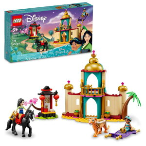 AiƐ̏ Ai GT LEGO Disney Princess Jasmine and Mulan Adventure 43208 Palace Set, Aladdin & Mulan Buildable Toy with Horse and Tiger Figures, Gifts for Kids, Girls & Boys ysAiz