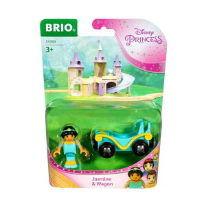 AWƖ@̃v WX~ BRIO - 33359 Disney Princess Jasmine & Wagon | 2 Piece Toy Train for Kids Ages 3 and Up Multicolor ysAiz