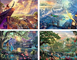 fBYj[ vZX Disney Princess Ceaco - 4 in 1 Multipack - Thomas Kinkade - Disney Dreams Collection - Lion King, Peter Pan, Princess & the Frog, & Jungle Book - (4) 500 Piece Jigsaw Puzzles ysAiz