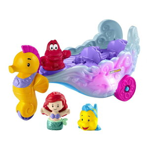 vZX PrincessAG Ariel g}[Ch Fisher-Price Little People Toddler Toy Disney Princess Ariel's Light-Up Sea Carriage Musical Vehicle for Pretend Play Ages 18+ Months? ysAiz