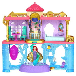 vZX PrincessAG Ariel g}[Ch Mattel Disney Princess The Little Mermaid Toys, Ariel Doll House Stackable Castle with Land & Sea Levels, Small Doll, 1 Friend, 12 Pieces, Pool ysAiz