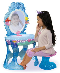 vZX PrincessAG Ariel g}[Ch Disney Princess Ariel Vanity for Girls with Lights & Sounds, Plays "Under The Sea" - Magical Light Up Effect Looks Just Like Water! Pretend Play Girls Vanity Set with Mirror and St y