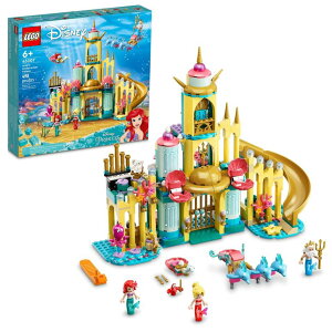 vZX PrincessAG Ariel g}[Ch LEGO Disney Princess Arielfs Underwater Palace 43207, Buildable Castle Toy, Present Idea for Kids, Girls and Boys Aged 6+ with The Little Mermaid Mini-Doll Figure & Dolphin Figure y