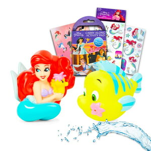 vZX PrincessAG Ariel g}[Ch Ariel Water Squirties - Bundle with 2 Pc Little Mermaid Squirt Toys, Disney Princess Carry-Along Coloring Set, Stickers | Little Mermaid Bath Toys for Girls ysAiz