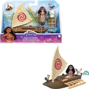 vZX Ai Moana AiƓ`̊C Mattel Disney Princess Moana Small Doll & Boat Playset with Floating Boat Vehicle & 2 Character Friends, from Mattel Disney Movie ysAiz