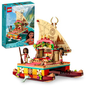 vZX Ai Moana AiƓ`̊C Lego Disney Princess Moana's Wayfinding Boat Building Toy 43210 Disney Princess Toy Set with Moana and Sina Mini-Dolls, Dolphin Figure, Disney-Inspired Pretend Play Toy for Kids Boys Girls A y