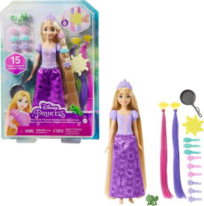 vZX vcF Mattel Disney Princess Rapunzel Fashion Doll with 2 Color-Change Hair Extensions & 10 Hairstyling Pieces, Inspired by the Disney Movie Tangled ysAiz
