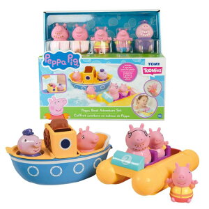 ypsbO Ă Toomies Peppa Pig Bath Toys - Peppafs Boat Adventure Bath Toy Set - Includes 2 Boat Toys and 5 Peppa Pig Figures - Peppa Pig Toy Boats - Toddler Bath Toys for 18 Months and Up ysAiz