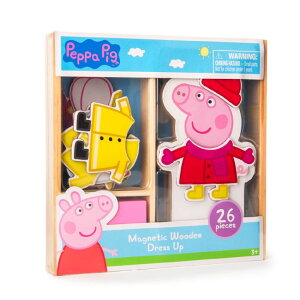 ypsbO Ă Peppa Pig Magnetic Wood Dress Up Doll. Includes 26 Colorful Magnetic Wood Pieces and Wooden Storage Box. Encourages Creative Play with Mix and Match Fun for Preschoolers and Kids Ages 3 and over. ysAiz