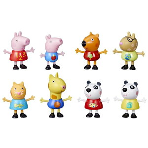 �y�p�s�b�O ����Ă� Peppa Pig School Classroom Toy Figures 8-Pack, Peppa Pig, George Pig, Peggi Panda, Candy Cat and More, Back to School Gifts for Kids, Ages 3+ (Amazon Exclusive) �y���s�A���i�z