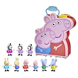 ypsbO Ă Peppa Pig Peppa's Adventures Peppa Briefcase, George and Their Friends, Preschool Toy, 9 Figures with Zebra Sisters ysAiz