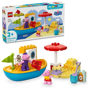 �y�p�s�b�O ����Ă� LEGO DUPLO Peppa Pig Boat Trip Bath Toy, Building Block Learning Set for Preschool Kids with 2 Peppa Pig Figures Included, Water Toy Gift Idea for Toddlers Ages 2 and Up, 10432 �y���s�A���i�z