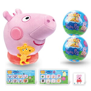 �y�p�s�b�O ����Ă� MiraBall Peppa Pig Mystery Expandable Maxi Plush to UNbox, Collectible Squishy and Soft Plush with 4 Surprise, Limited Edition, Great Toy Gift for Kids Aged 3+ (2-Pack) �y���s�A���i�z
