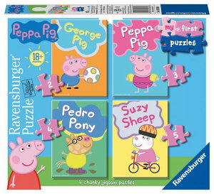 �y�p�s�b�O ����Ă� Ravensburger My First Puzzle: Peppa Pig (2, 3, 4 & 5 Piece) Jigsaw Puzzle Set for Kids - Every Piece is Unique, Pieces Fit Together Perfectly �y���s�A���i�z