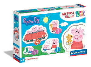 �y�p�s�b�O ����Ă� Clementoni 20829, Peppa Pig My First Puzzles for Toddlers - 3+6+9+12 Pieces, Ages 2 Years Plus �y���s�A���i�z