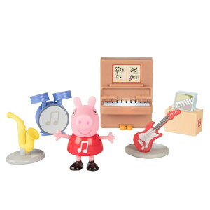 ypsbO Ă Peppa Pig Little Rooms Music Studio Playset, 6 Pieces - Includes Peppa Figure, Guitar, Saxophone, Drums, Records & Light-Up Piano - Easter Basket Stuffer Gift for Kids, Girls, Boys - Ages 2+ ysAiz