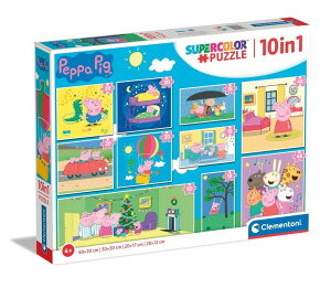 �y�p�s�b�O ����Ă� Clementoni - 20271 - Supercolor Puzzle 10 in 1 Peppa Pig (3x18, 4x30, 2x48 and 1x60 Pieces) - Jigsaw Puzzle for Kids Age 4 �y���s�A���i�z