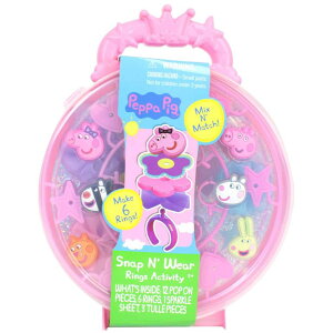 �y�p�s�b�O ����Ă� Tara Toys Peppa Pig Snap N' Wear Activity Rings Set, DIY Jewellery Kit for Kids, 3+ Years �y���s�A���i�z