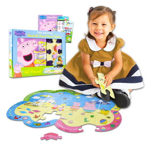 �y�p�s�b�O ����Ă� Peppa Pig Floor Puzzles for Kids Ages 3-5 - Bundle with Peppa Pig Foam Floor Puzzle, Peppa Pig Look and Find Book, Stickers, More | Peppa Pig Puzzle Set �y���s�A���i�z