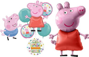 ypsbO Ă Anagram Peppa and George Birthday Party Supplies Airwalkers Pig Foil Balloon Bouquet Decorations, BQ_4287 ysAiz
