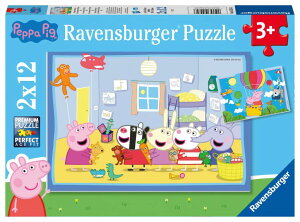 ypsbO Ă Ravensburger Puzzle 05574 Adventure 2 x 12 Pieces Peppa Pig Puzzle for Children from 3 Years ysAiz