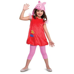 ypsbO Ă Disguise Peppa Pig Costume for Girls, Deluxe Official Nick Jr Character Jumpsuit Dress and Laplander Peppa Hat, Toddler Size Small (2T) ysAiz