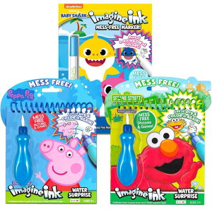 ypsbO Ă Paint with Water Super Set for Toddlers, Kids - Bundle with 3 Mess Free Books with Water Surprise Brushes Featuring Baby Shark, Sesame Street, and Peppa Pig ysAiz