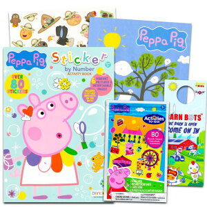�y�p�s�b�O ����Ă� Peppa Pig Sticker by Number Book Set - Peppa Pig Activity Sticker Book Bundle with Peppa Pig Sticker Mosaic Book, Coloring Pages, Stickers, More | Peppa Pig Activity Book for Kids �y���s�A���i�z