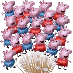 ypsbO Ă Toyland? Pack Of 20 - Peppa & George Pig Flat Mini Character Balloons - Sticks And Cups Included - Birthday Party Decorations ysAiz