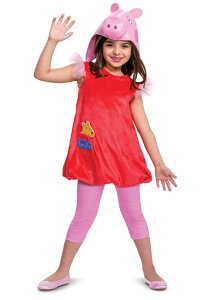 ypsbO Ă Disguise Peppa Pig Costume for Girls, Deluxe Official Nick Jr Character Jumpsuit Dress and Laplander Peppa Hat, Toddler Size XL (7-8) ysAiz