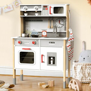 Lb` ܂܂ 䏊 JOYOOSS Play Kitchen for Kids,Wooden Kids Kitchen Playset Toy Toddler Play Kitchen Set for Toddlers 3+ with Real Lights & Soundswith Cookware Accessories ysAiz