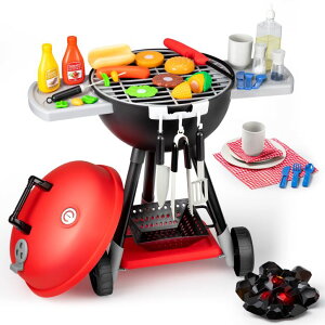 キッチン おままごと 台所 JOYIN 34 PCS Kitchen Toy Set, BBQ Play Grill, Cooking Toy Set, Little Chef Play, Kids Grill Playset Interactive BBQ for Kids with Light & Sound, Birthday Gift for Boys Girls 【並行輸入品】