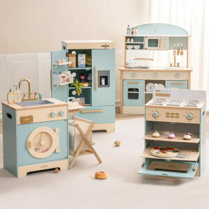 キッチン おままごと 台所 ROBOTIME Wooden Play Kitchen, Toddler Kitchen Playset with Oven, Fridge & Washing Machine, Kids Kitchen Playset Gift for 3+ Year Old Boys & Girls 【並行輸入品】