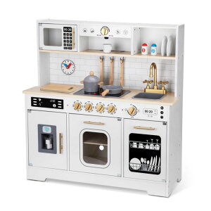 Lb` ܂܂ 䏊 OOOK Kids Play Kitchen Set, Kitchen Set for Kids with Plenty of Play Features, Sink, Oven, Stove, Dishwasher, Coffee Maker, Ice Maker and Microwave, Play Kitchen Sets for Kids Ages 4-8 ysAiz