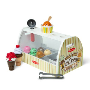 Lb` ܂܂ 䏊 Melissa & Doug Wooden Scoop and Serve Ice Cream Counter With Play Food and Accessories (28 Pcs) Pretend Food, Ice Cream Toys, For Kids Ages 3+ ysAiz
