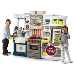 キッチン おままごと 台所 Step2 Elegant Edge Kids Kitchen Playset, Indoor/Outdoor Kitchenette, Interactive Play with Lights and Sounds, Made of Durable Plastic, Includes 78 Piece Toy Accessories, For Toddlers 3+ Years Old 【並行輸入品】