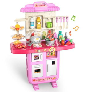 Lb` ܂܂ 䏊 Toddler Kids Kitchen Playset, Play Kitchen Set with Sounds and Lights for Toddlers Kids 3-5 6-8, Pretend Food Toy Kitchens Christmas Birthday Gifts for Toddlers Kids 3 4 5 6 7 8 Years Old ysAiz