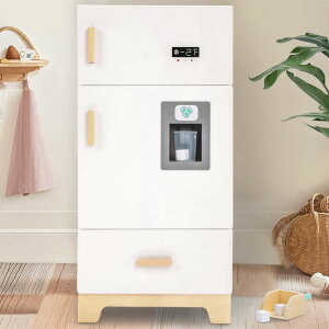 Lb` ܂܂ 䏊 labebe - Kitchen Wooden Fridge | Fridge Freezer for Toddlers, Kids' Kitchen Playset Toy, Baby Cabinet Refrigerator Pretend Play Furniture White for Children Boy & Girl(15.8" 13.8h27h) ysAiz