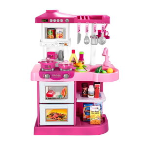 Lb` ܂܂ 䏊 TEMI Play Kitchen Playset Pretend Food - 53 Pieces Pink Kitchen Toys for Toddlers, Toy Accessories Toddler Set with Sound and Light, Toddler Outdoor Playset for Kids, Girls and Boys ysAiz