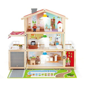 Lb` ܂܂ 䏊 Hape Doll Family Mansion| Award Winning 10 Bedroom Doll House, Wooden Play Mansion with Accessories for Ages 3+ Years ysAiz