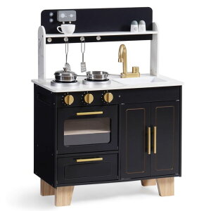 キッチン おままごと 台所 ROBOTIME Play Kitchen for Kids, Wooden Kids Play Kitchen Playset, Toddler Kitchen Pretend Play Set with Marble-Style Countertop, Modern Toy Kitchen for Girls and Boys Ages 3+ 【並行輸入品】