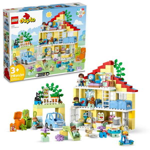 �L�b�`�� ���܂܂��� �䏊 LEGO DUPLO Town 3 in 1 Family House 10994 Educational STEM Building Toy Set, Gift for Christmas for Toddlers Ages 3 and Up, Car Toy and 3 Floor House Lets The Whole Family Build, Play and Learn �y���s�A���i�z