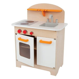 Lb` ܂܂ 䏊 Hape Gourmet Kitchen Kid's Wooden Pretend Play Kitchen Set |Sink, Stove, Baking Oven, Cabinet, Turnable Knobs & Spice Shelf ysAiz