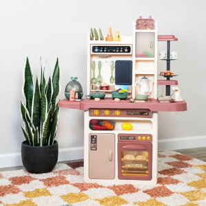 キッチン おままごと 台所 Sunnydaze Mini Meals Interactive Play Kitchen with Lights and Sounds - Kids Toy Kitchen Playset with 65-Piece Accessory Pack 【並行輸入品】